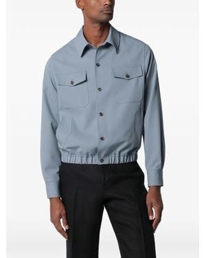 Lardini Buttoned Shirt Jacket - Blue