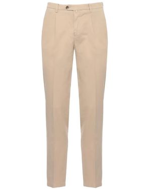 Briglia 1949 Pleated Straight-Leg Trousers - Natural