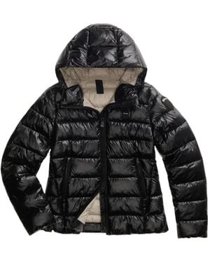 Blauer Caroll Quilted Hooded Coat - Black