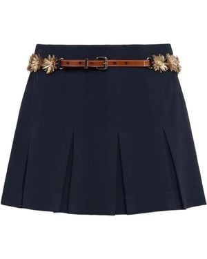 Cinq À Sept Sunflare Belt Aanya Mini Skirt - Blue