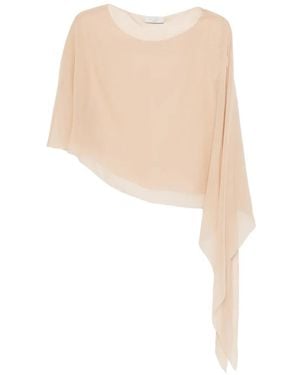 Antonelli Assimetric-Hem Cape - White