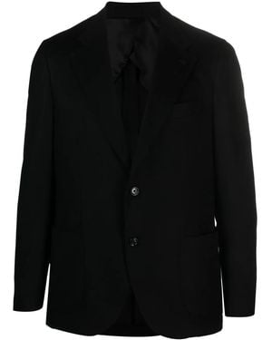 Lardini Single-Breasted Wool-Cashmere Blazer - Black