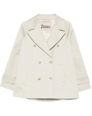 Herno Double-Breasted Jacket - White