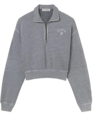 ÉTERNE Sweat Crop À Col Zippé - Grey