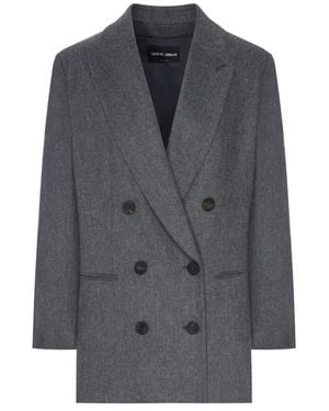 Giorgio Armani Double-Breasted Blazer - Gray