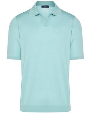 Barba Napoli Open-Collar T-Shirt - Blue