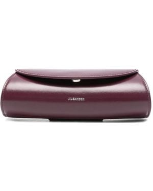 Jil Sander Cannolo Cylindrical Leather Glasses Case - Purple