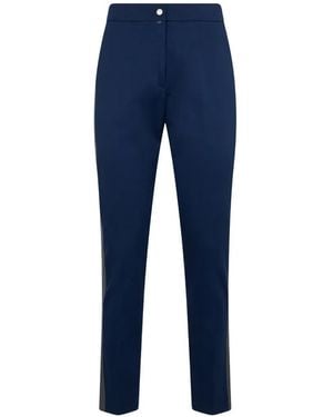 Moorer Side-Stripe Tailored Pants - Blue