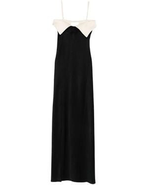 Nanushka Folded-Neckline Maxi Dress - Black