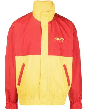 KENZO Logo Colour-Block Jacket - Red