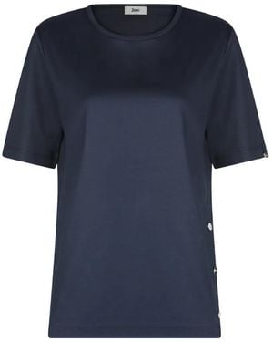 Herno Button-Detail T-Shirt - Blue