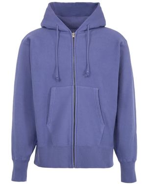 Kaptain Sunshine Zip-Up Drawstring Hoodie - Blue