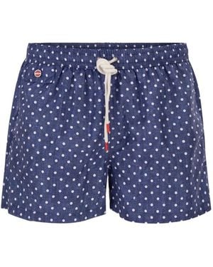 Kiton Patterned Swim Shorts - Blue