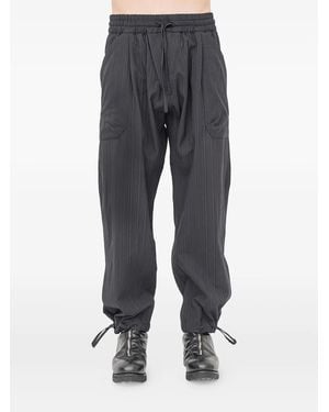 Jan Jan Van Essche Pantalon Rayé À Lien De Resserrage - Bleu