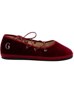 Gondolina Batea Lace-Up Ballet Flats - Red