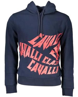 Roberto Cavalli Logo-Print Hoodie - Blue
