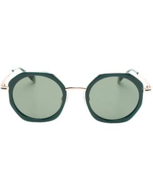 Benetton Olbia Geometric-Frame Sunglasses - Green