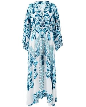 Melissa Odabash Amity Baroque-Print Maxi Dress - Blue