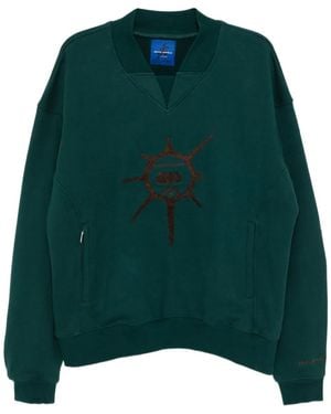 Asics Graphic-Embroidered Sweatshirt - Green