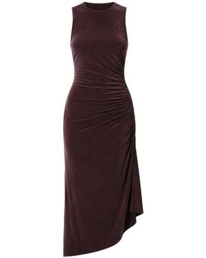 Agolde Anya Ruched Asymmetric Dress - Purple