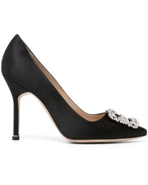 Manolo Blahnik Hangisi Pumps Mit Kristallen 110Mm - Schwarz