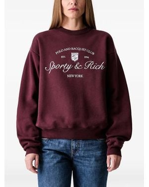 Sporty & Rich Syracuse Embroidered Crew-Neck Sweatshirt