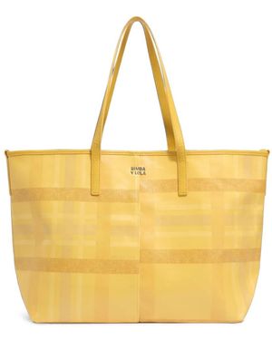 Bimba Y Lola Bolso Shopper Grande A Cuadros Tartán - Amarillo