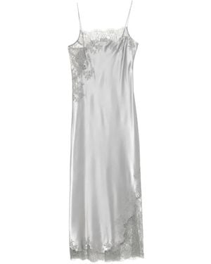 Carine Gilson Lace-Trim Silk Nightdress - White