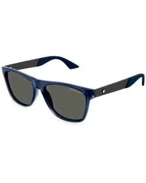 Montblanc Square-Frame Sunglasses - Blue