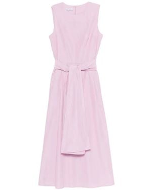 ROSSO35 Belted Sleeveless Midi Dress - Pink