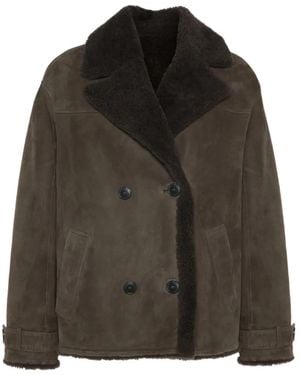 Yves Salomon Shearling Jacket - Brown
