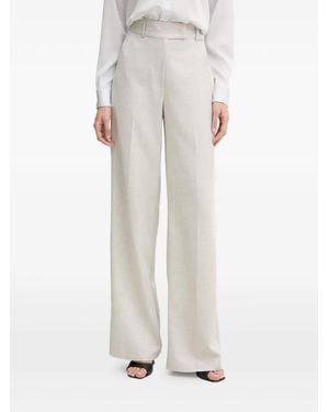 Fracomina Pressed-Crease Wide-Leg Pants - White