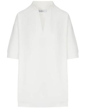 Max Mara Long Viscose Crepe Jumper - White