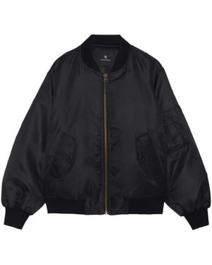 Anine Bing Leon Zipped Bomber Jacket - Blue