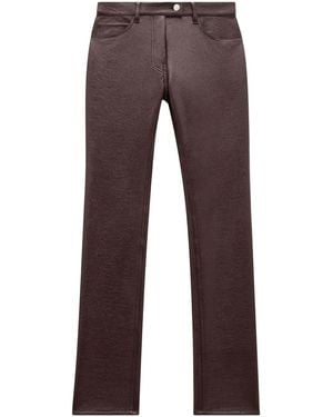 Courreges Slim-Fit Vinyl Trousers - Brown