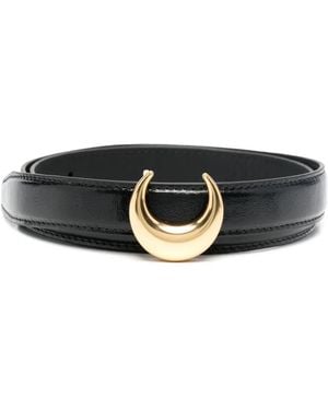 Marine Serre Moon Leather Belt - Black