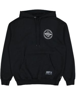Neighborhood Logo-Print Drawstring Hoodie - Black