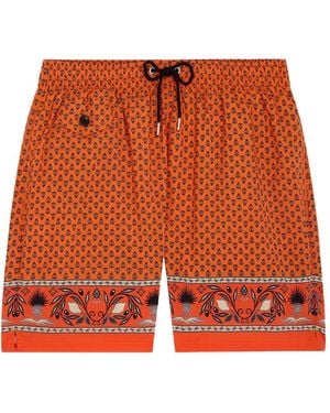 Fursac Graphic-Print Swim Shorts - Orange
