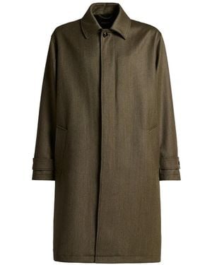 Kiton Mantel Aus Schurwolle - Grün