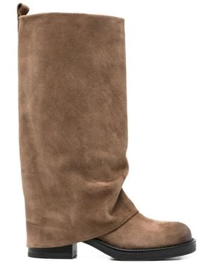 GISÉL MOIRÉ Manchester Boots - Brown