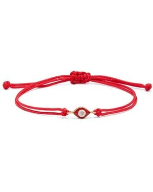 Anil Arjandas Mini Bracelet Evil Eye En Or 18Ct Pavé De Diamants - Rouge