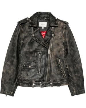 Gestuz Belted Leather Jacket - ブラック