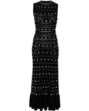 Sandro Stud-Detail Knitted Maxi Dress - Black