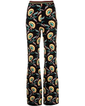 Rabanne Floral-Print Trousers - Black
