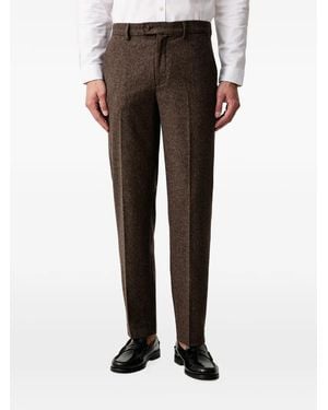 Lindbergh Marl-Effect Tailored Trousers - Brown