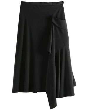 Yohji Yamamoto Asymmetric Draped Skirt - Black