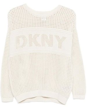 DKNY Logo-Detail Long-Sleeve Jumper - White
