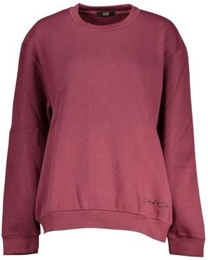 Roberto Cavalli Embroidered-Logo Crew-Neck Sweatshirt - Purple