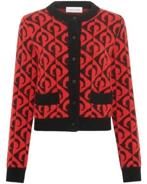 Marine Serre Moon Cardigan Mit Rautenmuster - Rot