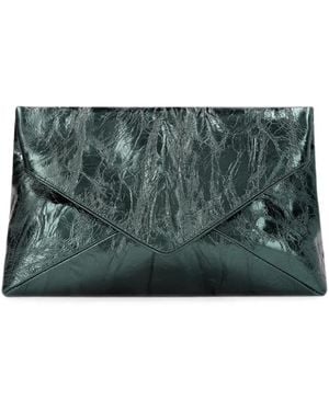 Dries Van Noten Large Leather Envelope Bag - Green